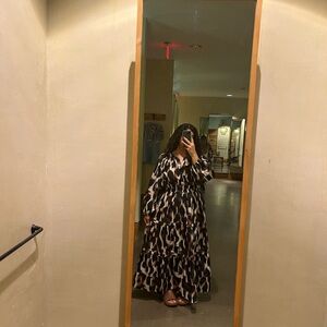 Anthropologie Black and Brown Maxi Dress